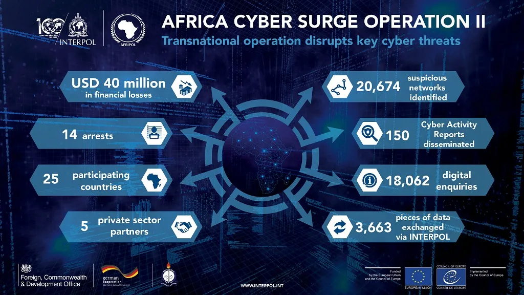 "Africa Cyber Surge II" operasyonu çerçevesinde 14 kişi tutuklandı