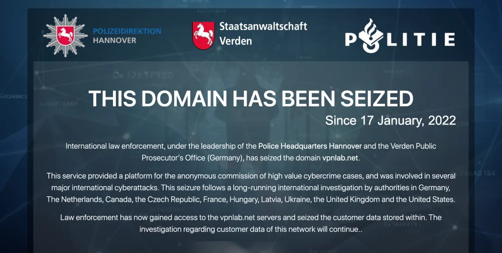 Europol, siber suç çeteleri tarafından kullanılan VPNLab'ı kapattı post image