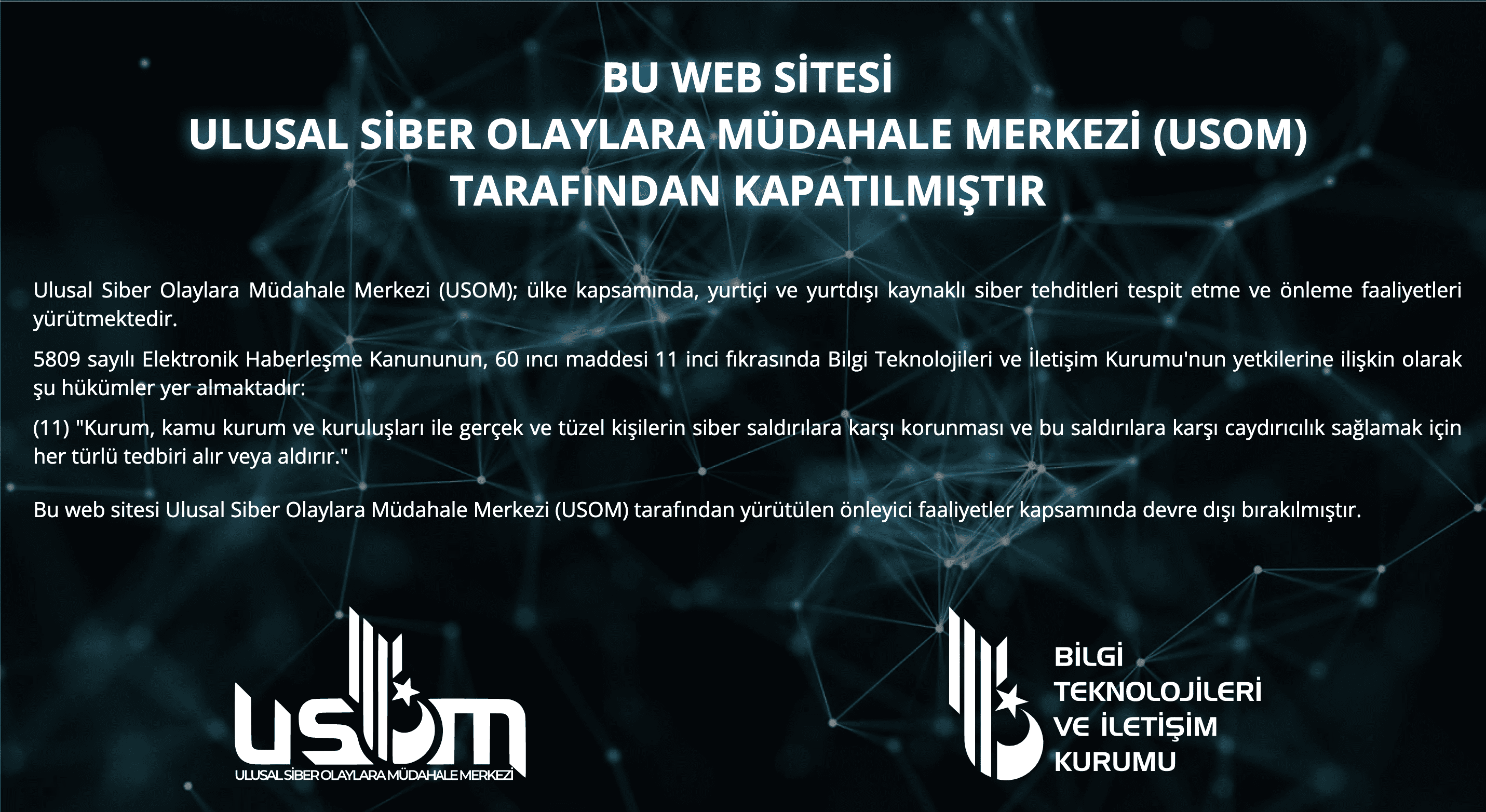 Hassas verilerin sorgulanmasına olanak sağlayan iki web sitesine, USOM tarafından el konuldu