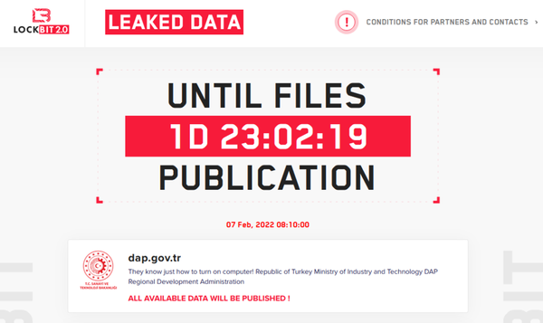 LockBit fidye yazılım çetesi, Sanayi ve Teknoloji Bakanlığı'na bağlı DAP'a saldırdı