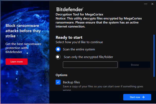 Bitdefender, MegaCortex fidye yazılımı için yeni bir şifre çözücü yayınladı